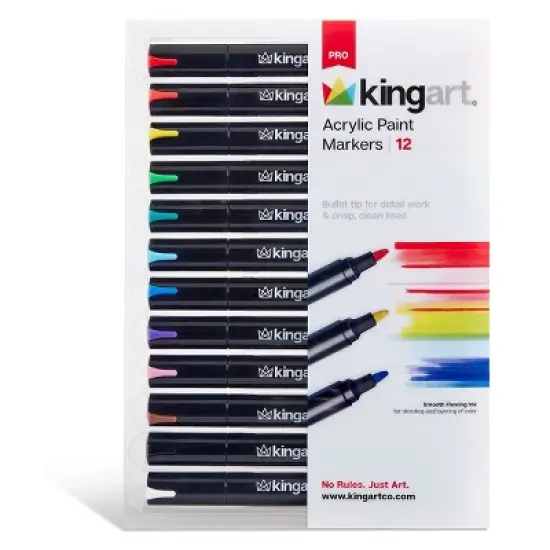 KINGART PRO Acrylic Paint Markers 12 Colors image {9}