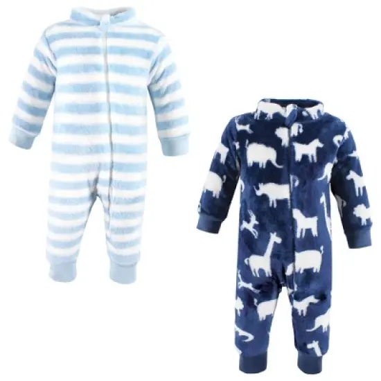 Hudson Baby Infant Boy Plush Jumpsuits, Safari Silhouette image {9}