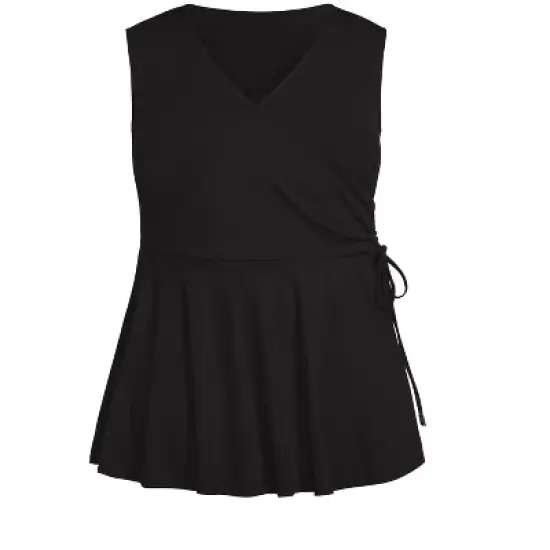 Women's Plus Size Lindsey Wrap Top - black | AVENUE image {2}