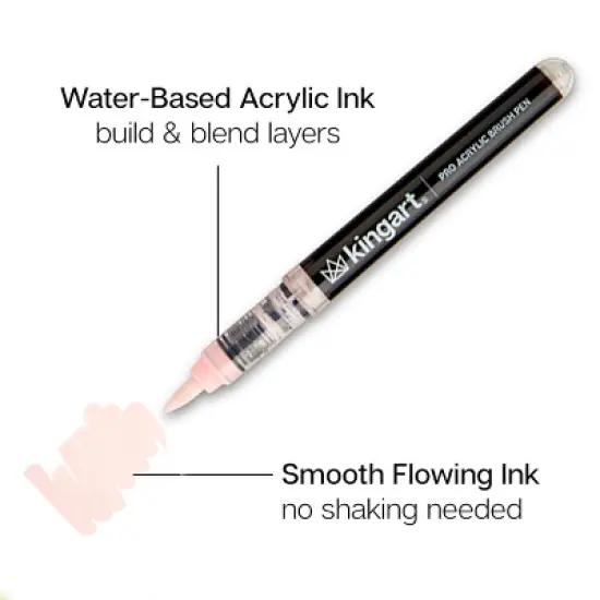 KINGART PRO Acrylic Paint Brush Pens 12 Pastel Colors image {4}