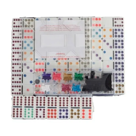 Mexican Train Double 12 Color Dot Dominoes - Professional Size Board Game image {6}