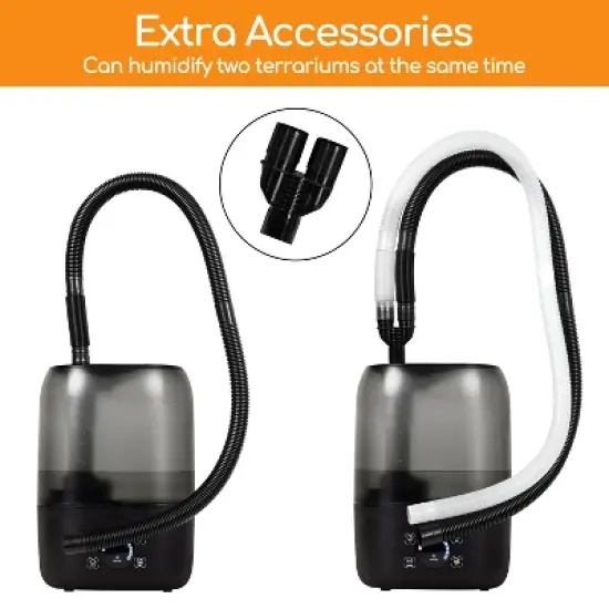 REPTI ZOO Digital Timing Reptile Fogger, Automatic Reptile Humidifier with Double Hose & 4L Reservoir, Large Reservoir Terrarium Humidifier image {1}