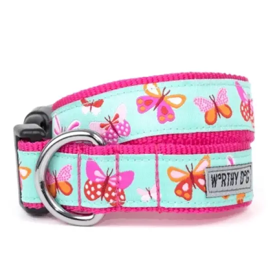 The Worthy Dog Butterflies Dog Collar image {1}