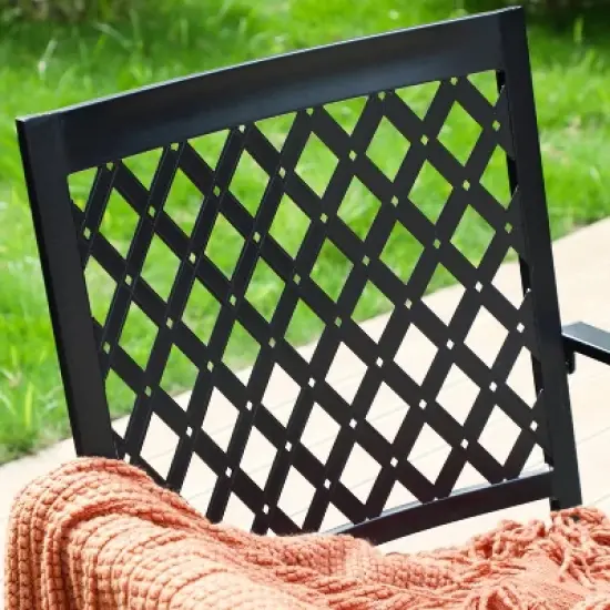 7pc Metal Dining Set with Expandable Table & 6 Swivel Chairs - Captiva Designs image {6}