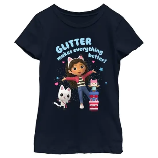 Girl's DreamWorks: Gabby's Dollhouse Glitter Makes Everything Better Group T-Shirt image {3}