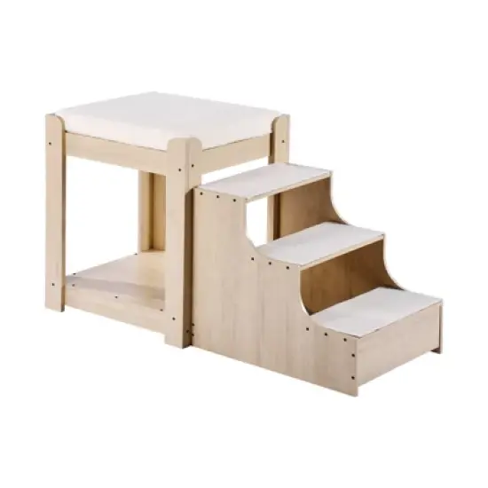 VEVOR Pet Bunk Bed with Stairs, Dog/Cat Window Perch, Multi-Level Bed Window Perch Dog Bedside Sleeper, Lounge Elevated Seat Platform(Beige) image {8}