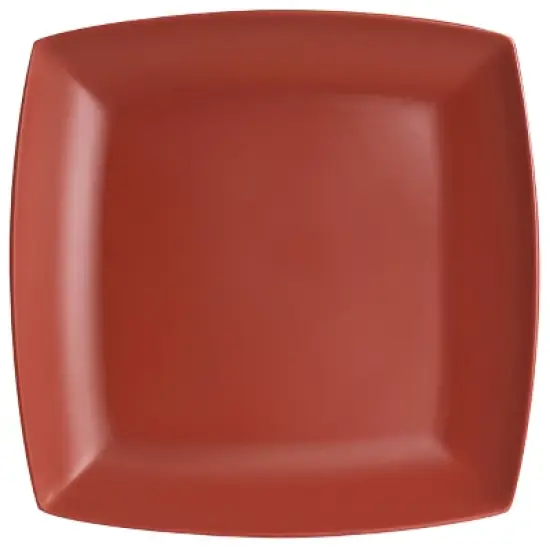 Gibson Home Grayson Melamine 12 Piece Square Dinnerware Set in Orange image {4}