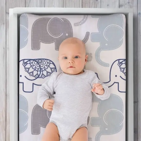 The Peanutshell Little Peanut Changing Pad Cover - Navy image {1}