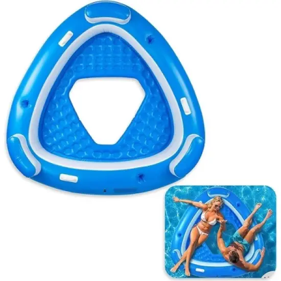 Zone Tech Inflatable Floating Island Pool Float &ndash; Comfortable Relaxation Inflatable Floating Lake Pool Lounger Raft Water Float for River and Beach image {9}