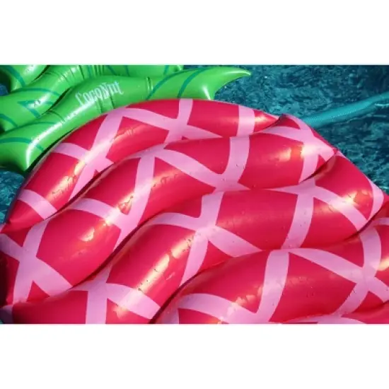 CocoNut Outdoor Inflatable Lounge Pool Float - Sweet Pink Pineapple image {2}