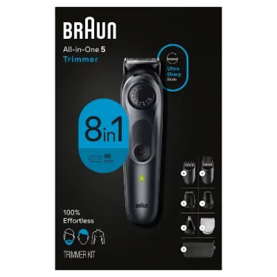 Braun All-in-One Series 5 AiO5470 Rechargeable 8-in-1 Body, Beard & Hair Electric Trimmer image {8}