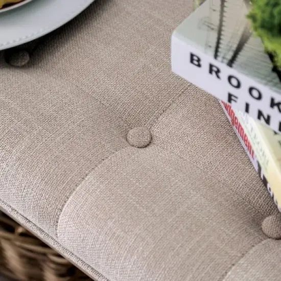 Wixam Tufted Bench Beige/Brown - HOMES: Inside + Out image {6}