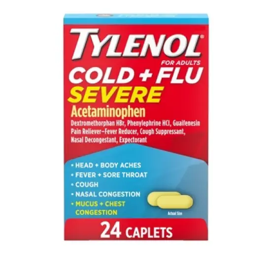 Tylenol Cold & Flu Severe Multi Symptom Caplets - Acetaminophen - 24ct image {8}