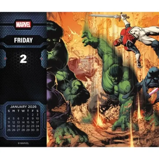 Trends International 2026 History of Marvel Dayata Time 6.12"x5.37" Box Calendar image {3}