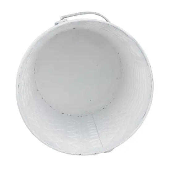 Multi Pattern Bucket Planter Metal & Wood - Foreside Home & Garden image {3}