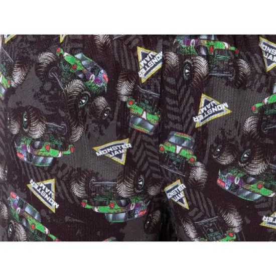 Monster Jam Boys' Grave Digger Truck Sleep Pajama Set Shorts Crewneck Multicolored image {3}