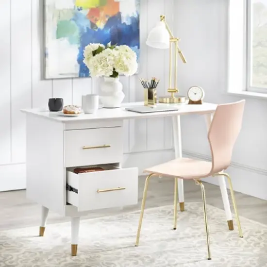 Leon Mid Century Desk White - angelo : Home image {1}