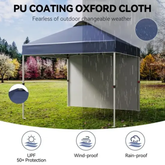 10x10 Pop-up Canopy，Patio Tent，Patented One Push Tent for Outdoor Events Commercial Instant Canopies，Canopy Wind Tunnel Design，with Wheeled Bag image {8}