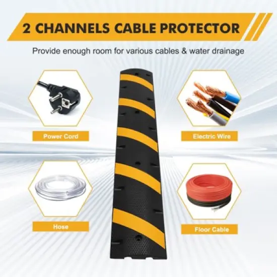 Garvee 2 Pack Rubber Speed Bumps with 25,000 Lbs Capacity, Ideal for Cable Protection On Asphalt, Concrete, and Gravel Roads image {3}