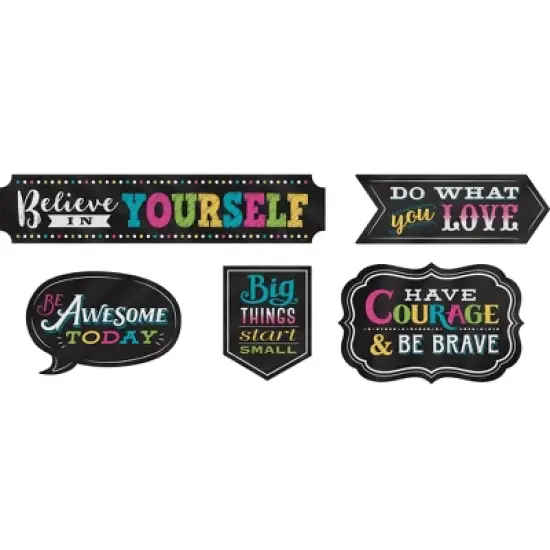 Teacher Created Resources&reg; Chalkboard Brights Clingy Thingies&reg; Positive Sayings Accents, 10 Per Pack, 2 Packs image {1}