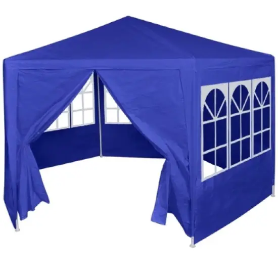 vidaXL Gazebo Blue 100% PE fabric 6.6x6.6 ft Foldable Gazebo image {1}
