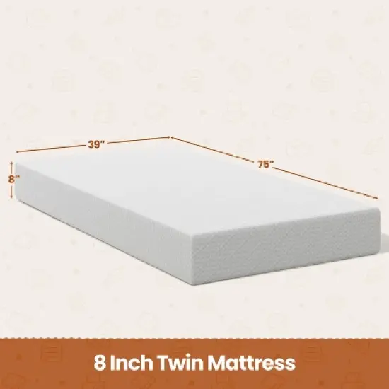 Yaheetech 8" Gel Memory Foam Mattress with Green Tea Scent, Cooling Tech, 3 Foam Layers image {2}