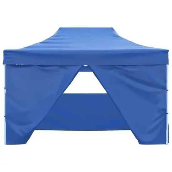 vidaXL Party Tent Steel Blue 600D Oxford fabric with PVC coating 10x13 ft image {11}