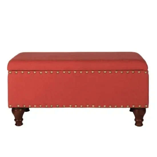 Large Rectangle Storage Bench with Nailhead Trim - HomePop image {8}
