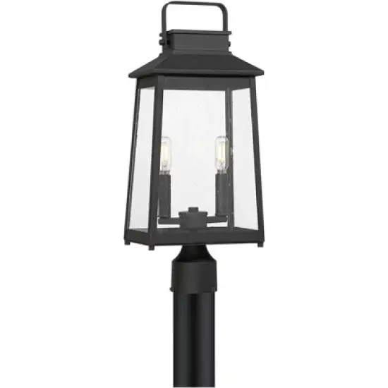 John Timberland Jubliee 20 1/4" High Modern Outdoor Post Light Fixture Pole Porch House Exterior 2-Light Weatherproof Black Metal Clear Glass Shade image {7}