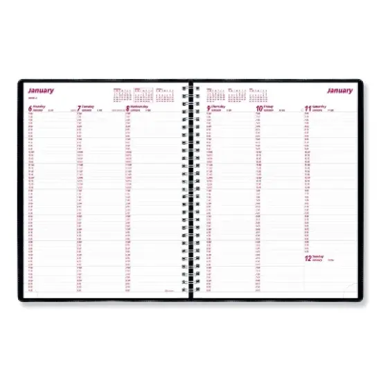 Essential Collection Weekly Appointment Book in Columnar Format, 11 x 8.5, Black Cover, 12-Month (Jan to Dec): 2026 image {2}
