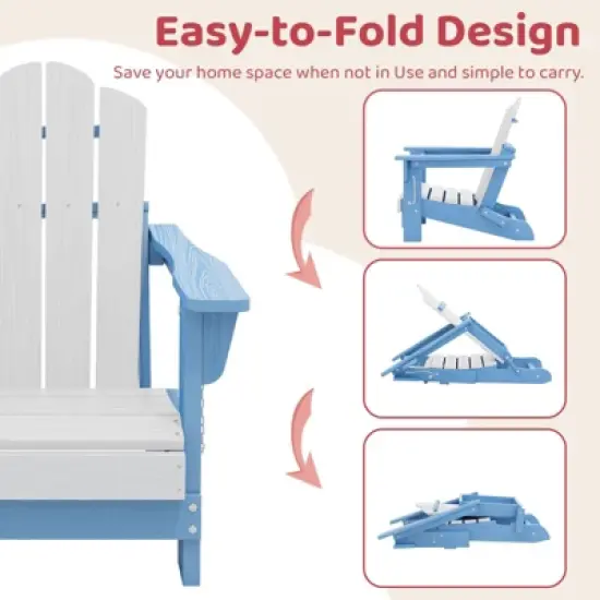 Hyleory Kids' Outdoor Adirondack Chair - Durable HDPE Kids' Patio Chair image {7}