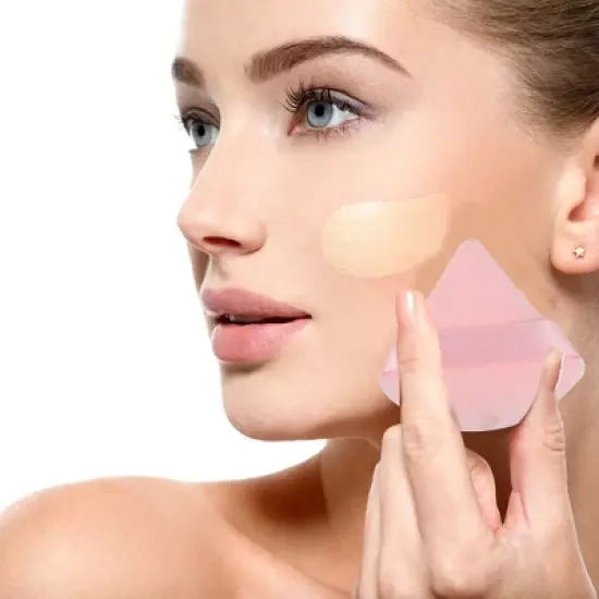 Unique Bargains Soft Triangle Puff Loose Powder Blender Beauty Makeup Tool Short Plush 6 Pcs image {5}