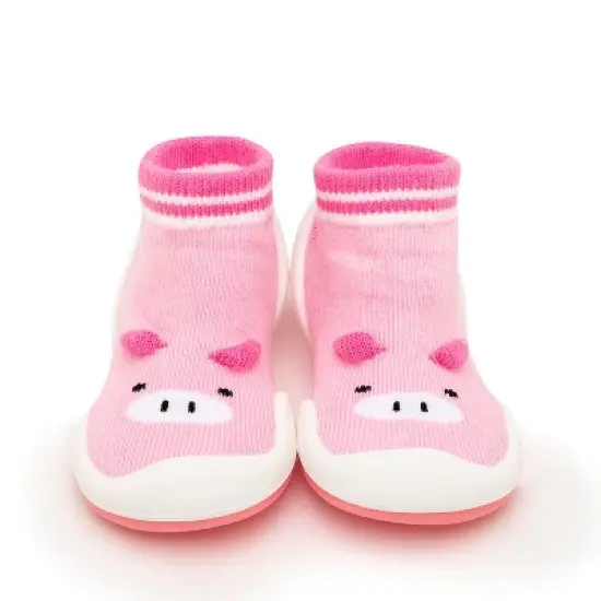 Komuello Baby Girl First Walk Sock Shoes Piglet Pink image {8}