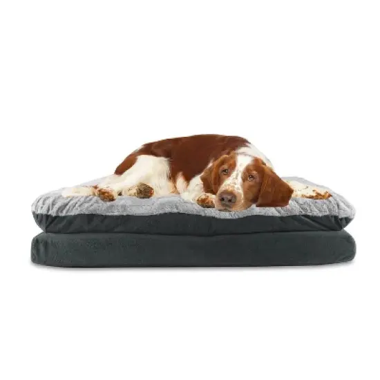 Canine Creations Pillow Top Rectancle Dog Bed - Charcoal image {4}