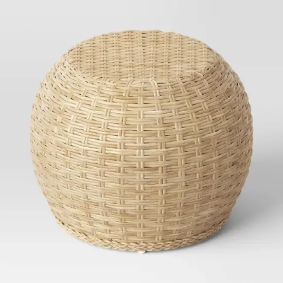 Avens Round Natural Caned Ottoman - Threshold&trade; image {2}