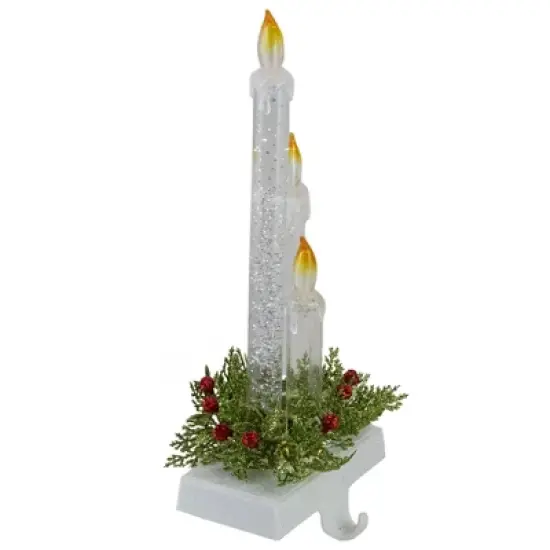 Northlight 9" Battery Operated LED Lighted Candle Christmas Stocking Holder image {2}