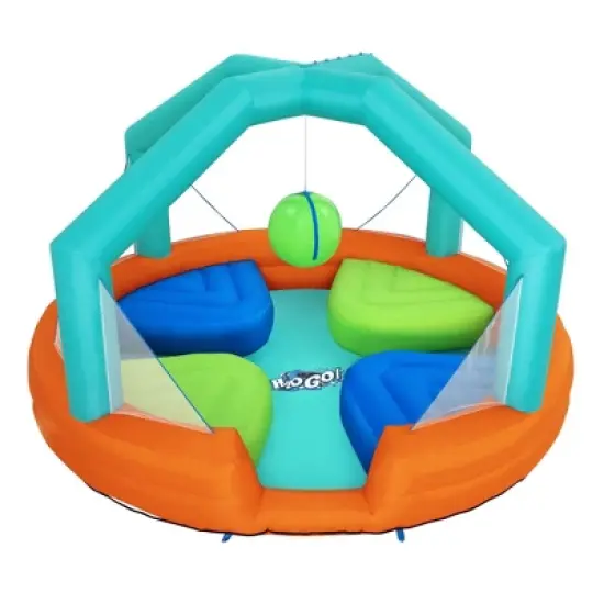 Bestway H2OGO! Dodge & Drench Kids Inflatable Outdoor Water Park with 2 Sprinkler Balls, Ground Stakes, Storage Bag, and Air Blower for Quick Setup image {2}