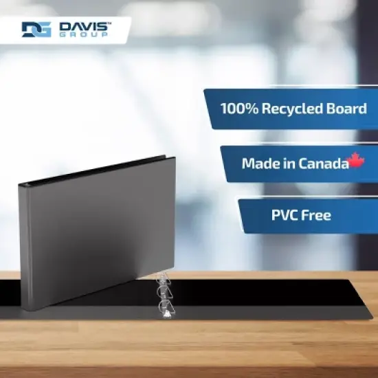 Easyview 2pk 1" Premium Angled D-Ring Binders 11x17" Black: Polypropylene Hard Cover, 225 Sheet Capacity, 2 Pockets image {6}