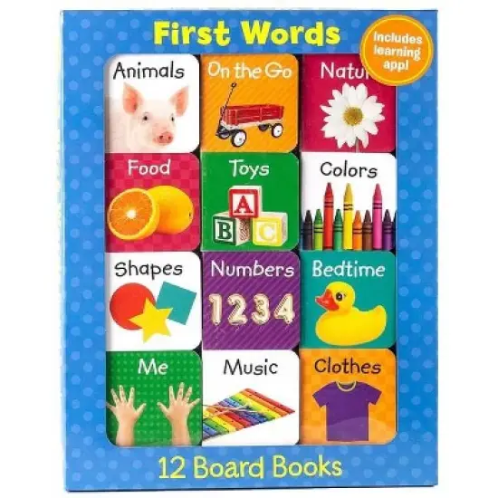 First Words (12 Board Book Set) - (Early Learning) by  Little Grasshopper Books & Publications International Ltd image {1}