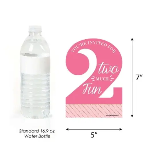 Big Dot of Happiness 2nd Birthday Girl - Too Much Fun - Shaped Fill-in Invitations - Second Birthday Party Invitation Cards with Envelopes - Set of 12 image {3}