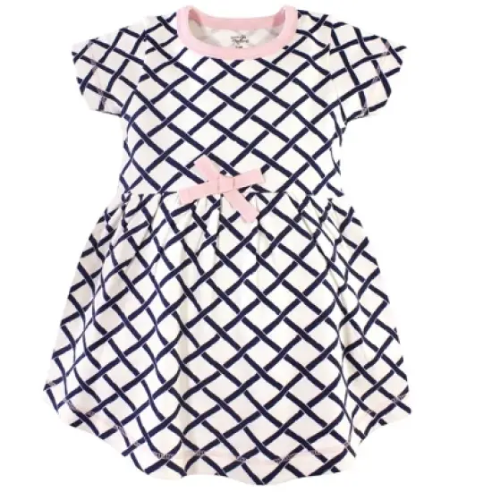 Touched by Nature Baby and Toddler Girl Organic Cotton Short-Sleeve Dresses 2pk, Bright Butterflies image {1}