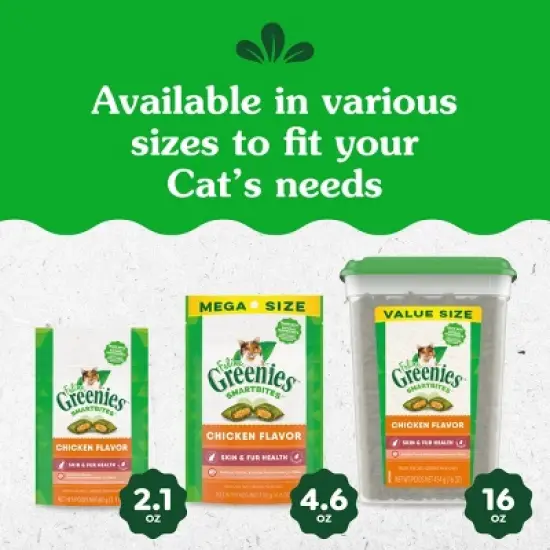 Greenies Smartbites Skin and Fur Health Chicken Flavor Cat Treats image {11}