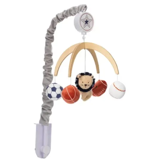 Lambs & Ivy Hall of Fame Lion/Sports Balls Musical Baby Crib Mobile Soother Toy image {3}
