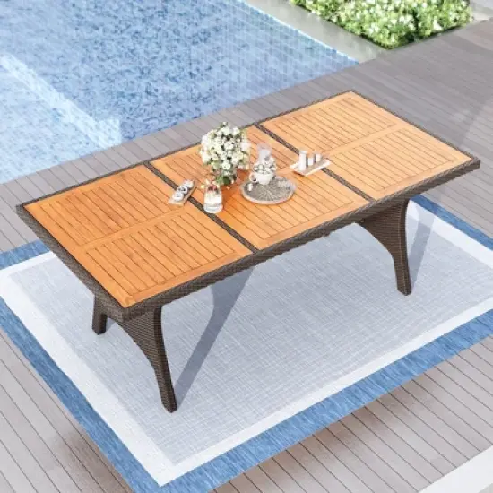 Captiva Designs 7pc Patio Furniture Set with Rectangle Table and Arm Chairs image {2}