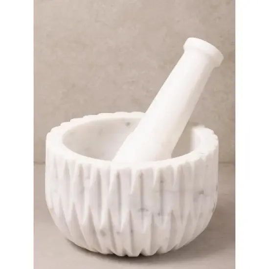 Russell Marble Mortar and Pestle image {3}