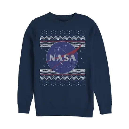 Men's NASA Ugly Christmas Logo Print Sweatshirt image {2}