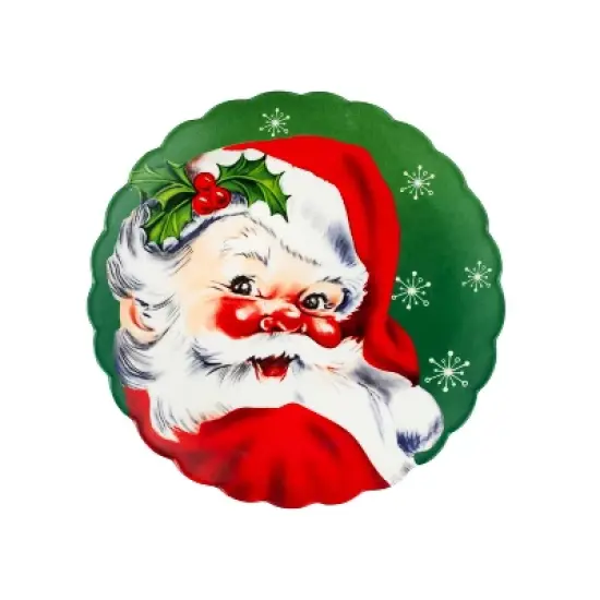 Mr. Christmas Nostalgic Ceramic Scalloped Christmas Plate Set - Bold - 8" - Set of 4 image {5}