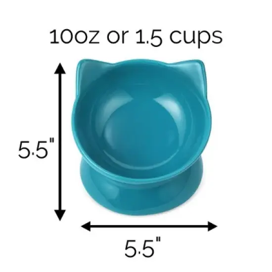 Park Life Designs 2c Oscar Tilt Cat Bowl - Blue image {4}