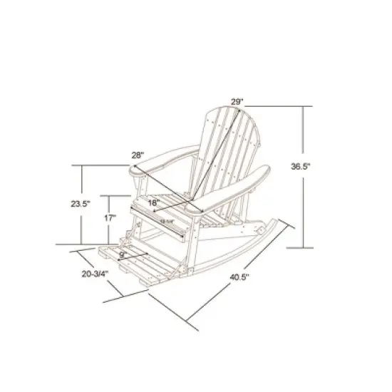 Jiallo Zero Gravity Collection Red Adirondack Rocking Chair with Built-in Footrest image {1}