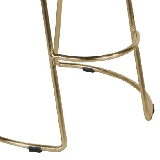 Farmhouse Counter Height Barstool with Wooden Saddle Seat and Tubular Frame - The Urban Port image {4}